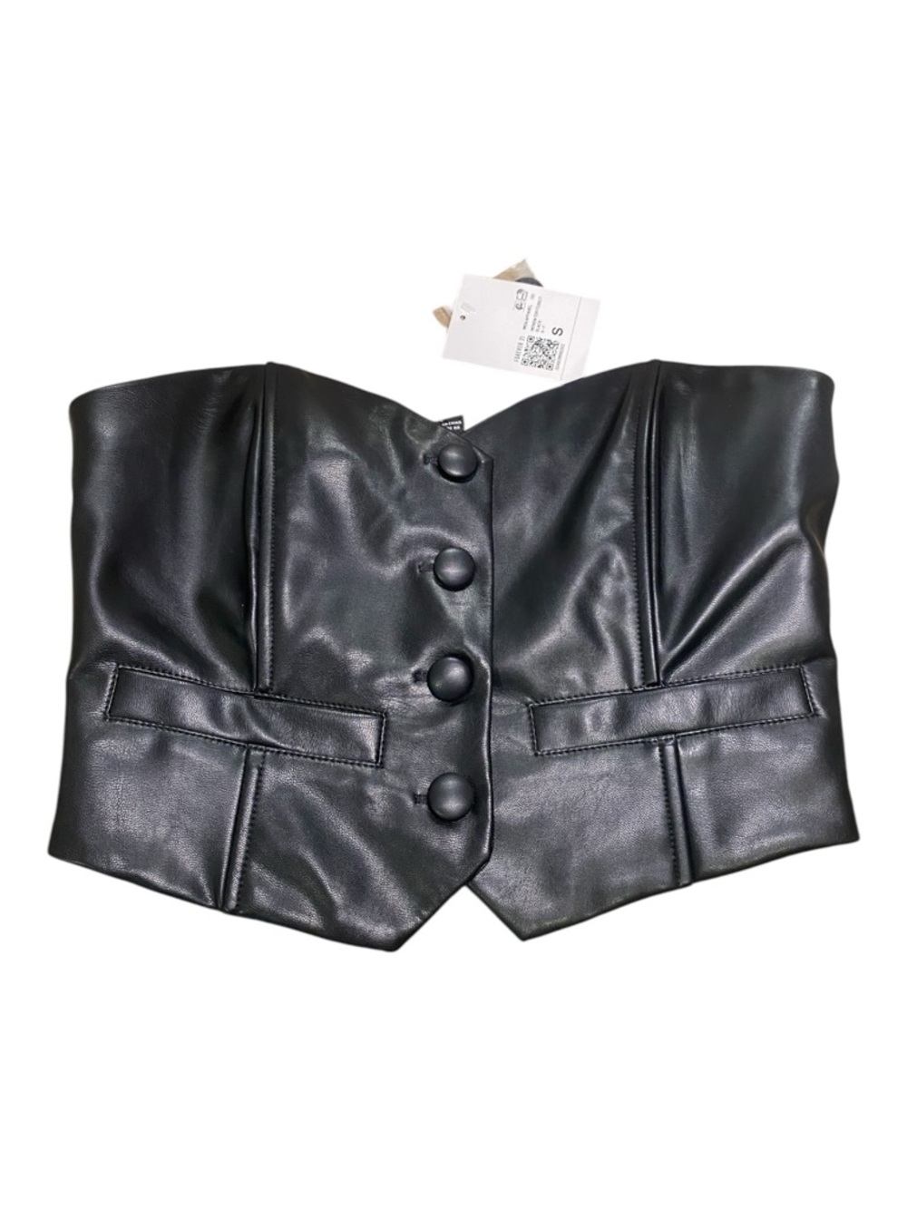 Forever 21 Faux Leather Corset Tube Top Sz S - NEW WITH TAGS!